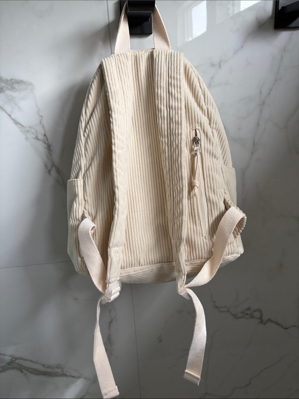 Unbranded Cream Corduroy Everyday Backpack - Picture 4 of 8